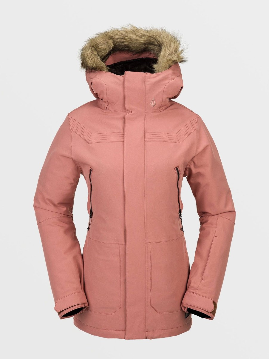 Women Volcom Jackets | Womens Shadow Insulated Jacket Earth Pink