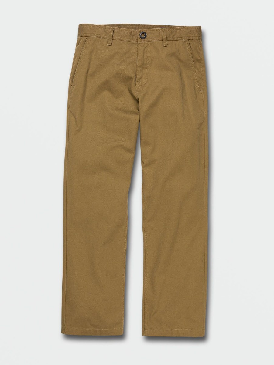 Men Volcom Pants | Frickin Skate Chino Pants Dark Khaki