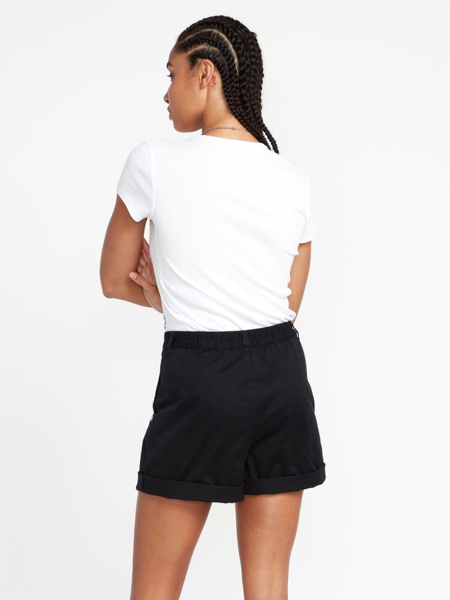 Women Volcom Bottoms | Frochickie Trouser Shorts Black