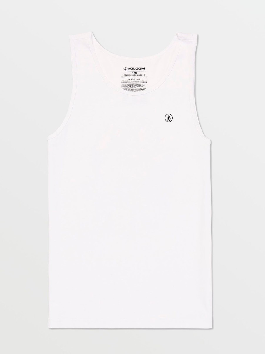 Men Volcom Hiking | Solid Heather Tank White