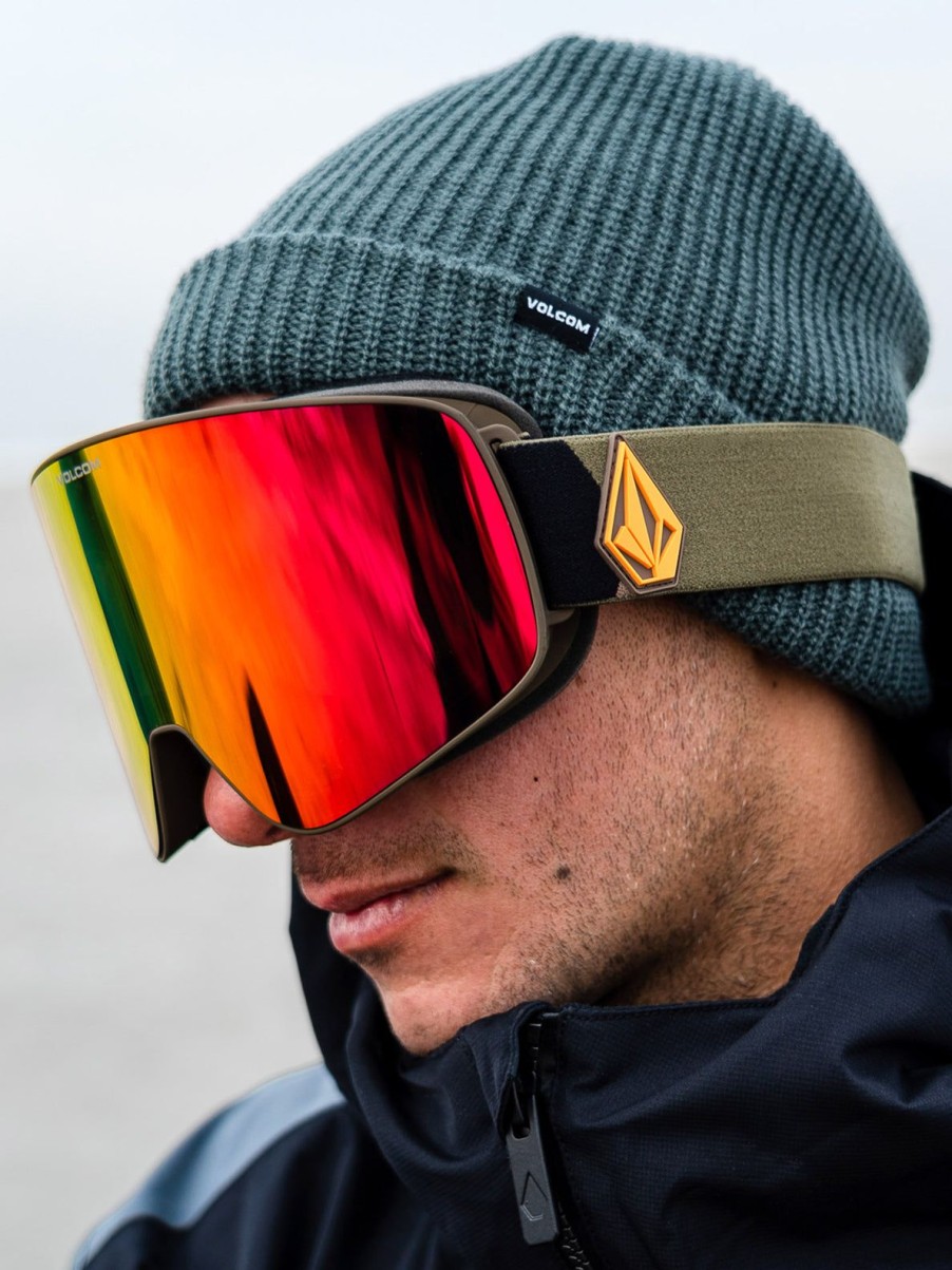 Men Volcom Accessories | Odyssey Goggle - Military/Gold/Chrome+Bl Red