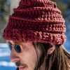 Men Volcom Hats & Beanies | Mens Mike Ravelson Crochet Knit Beanie Maroon