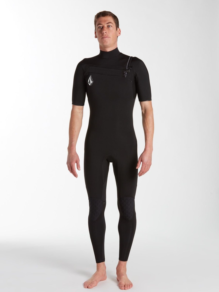 Men Volcom Surf Vitals | Mens Modulator 2/2Mm Short Sleeve Fullsuit Black