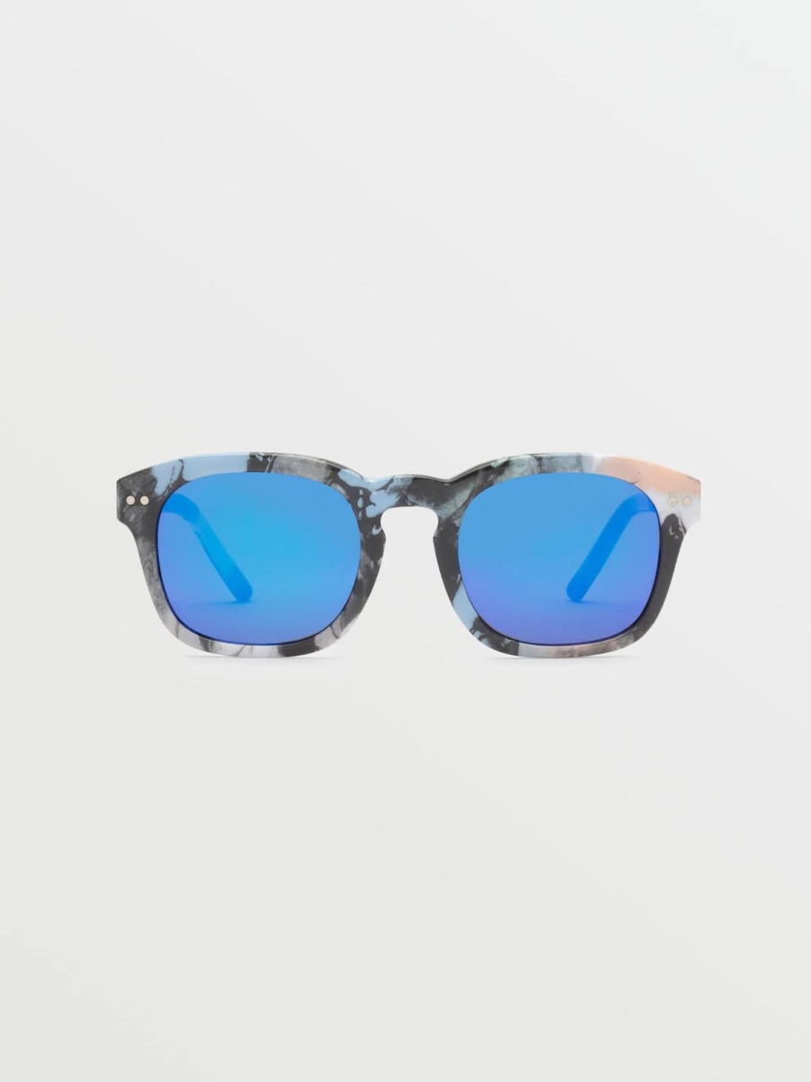 Men Volcom Sunglasses | Earth Tripper Sunglasses/Blue Mirror Skulls