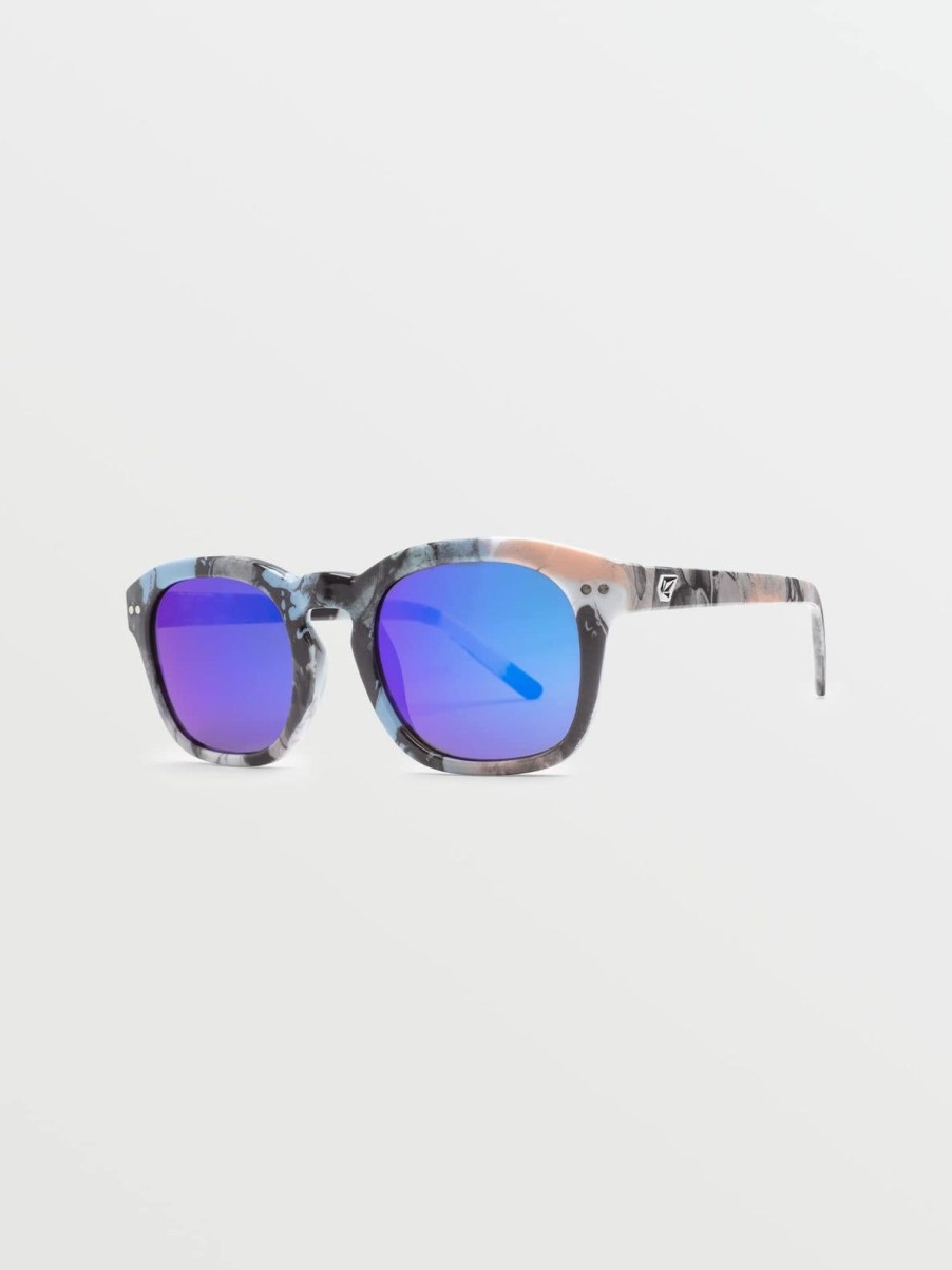 Men Volcom Sunglasses | Earth Tripper Sunglasses/Blue Mirror Skulls