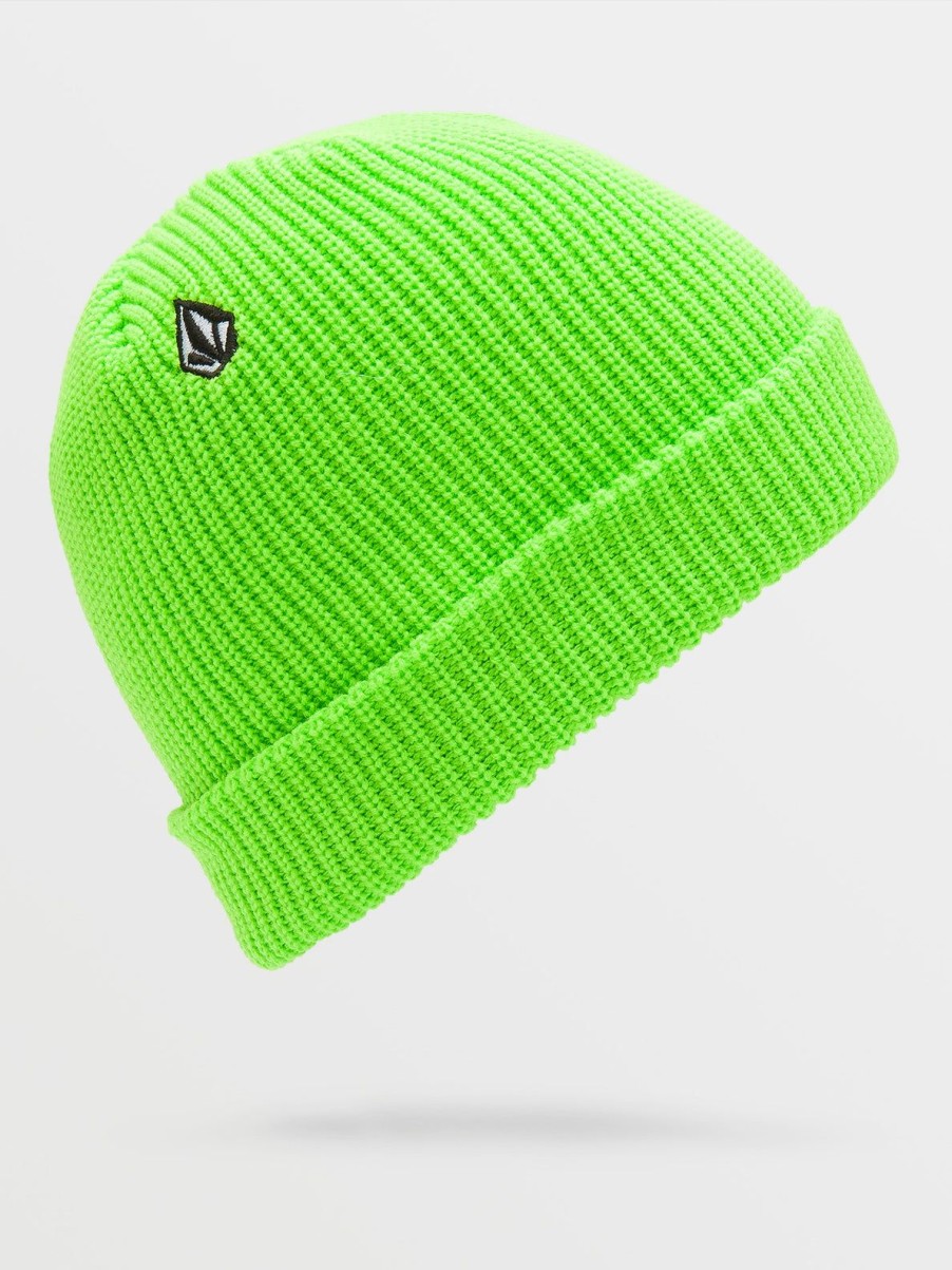 Men Volcom Hats & Beanies | Full Stone Beanie Electric Green