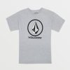 Boys Volcom T-Shirts & Tanks | Little Boys Crisp Stone Short Sleeve Tee Heather Grey