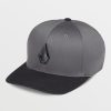 Men Volcom Hiking | Full Stone Flexfit Hat Asphalt Black