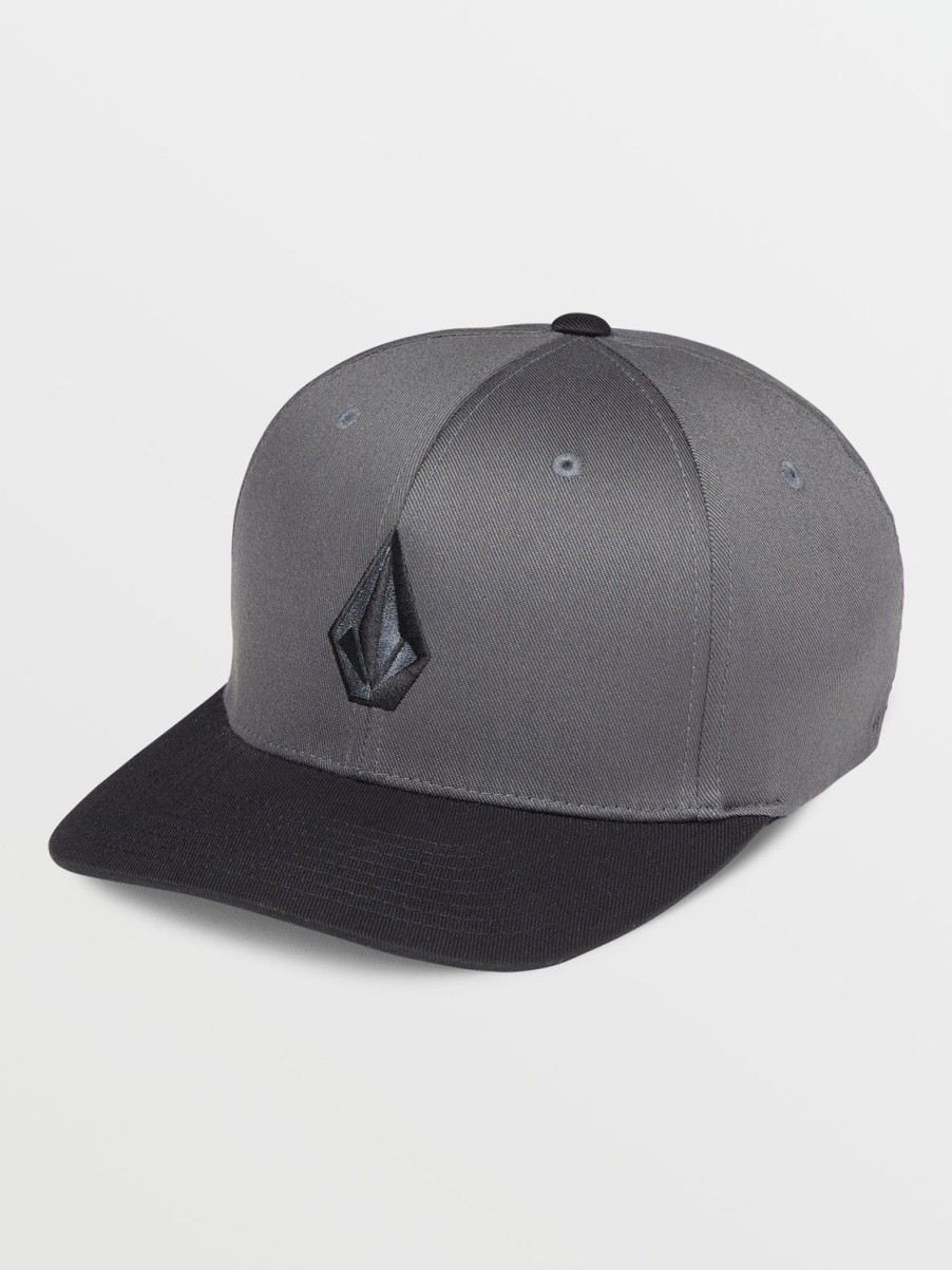 Men Volcom Hiking | Full Stone Flexfit Hat Asphalt Black