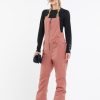 Women Volcom Pants | Womens Swift Bib Overalls Earth Pink