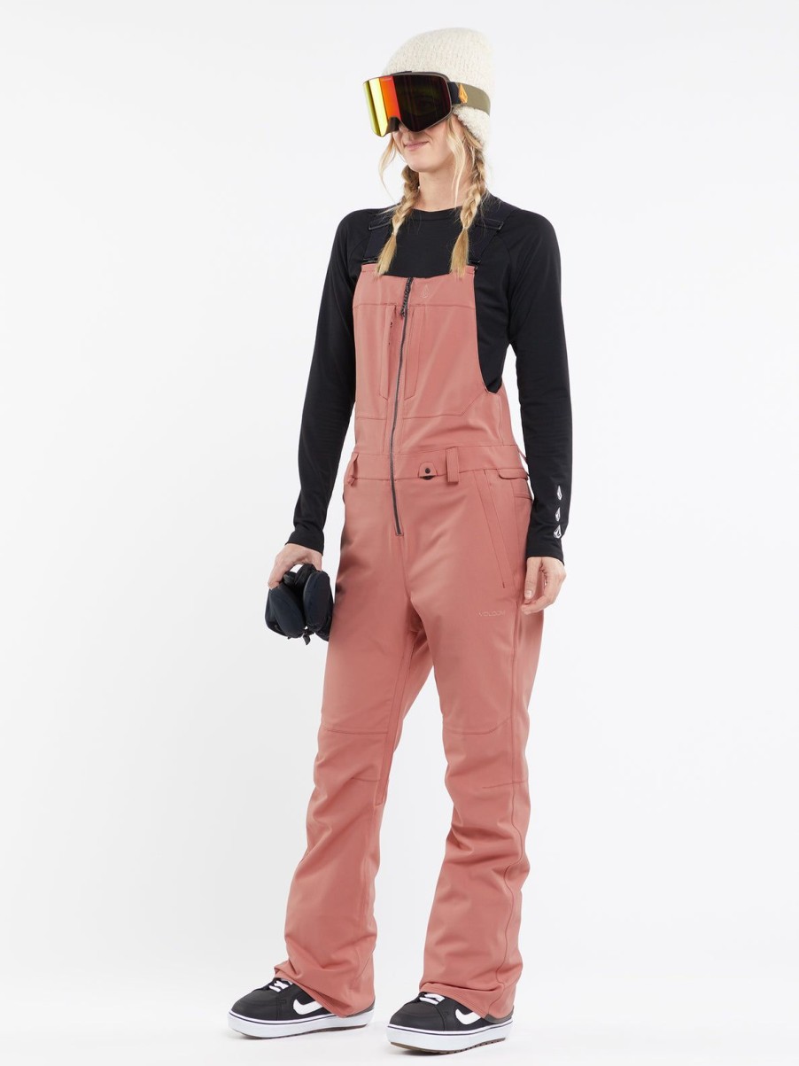 Women Volcom Pants | Womens Swift Bib Overalls Earth Pink