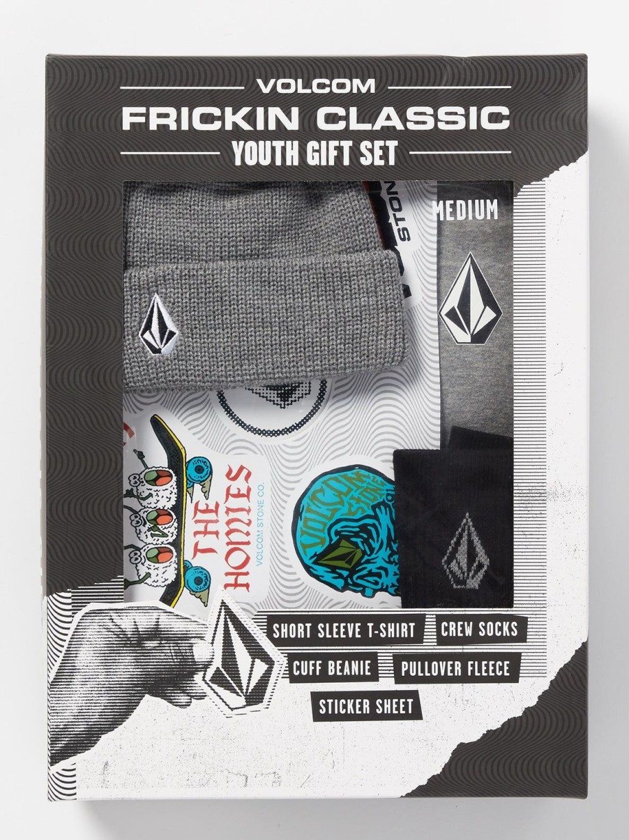 Girls Volcom T-Shirts & Tanks | Kids 2023 Frickin Classic Gift Set Heather Grey