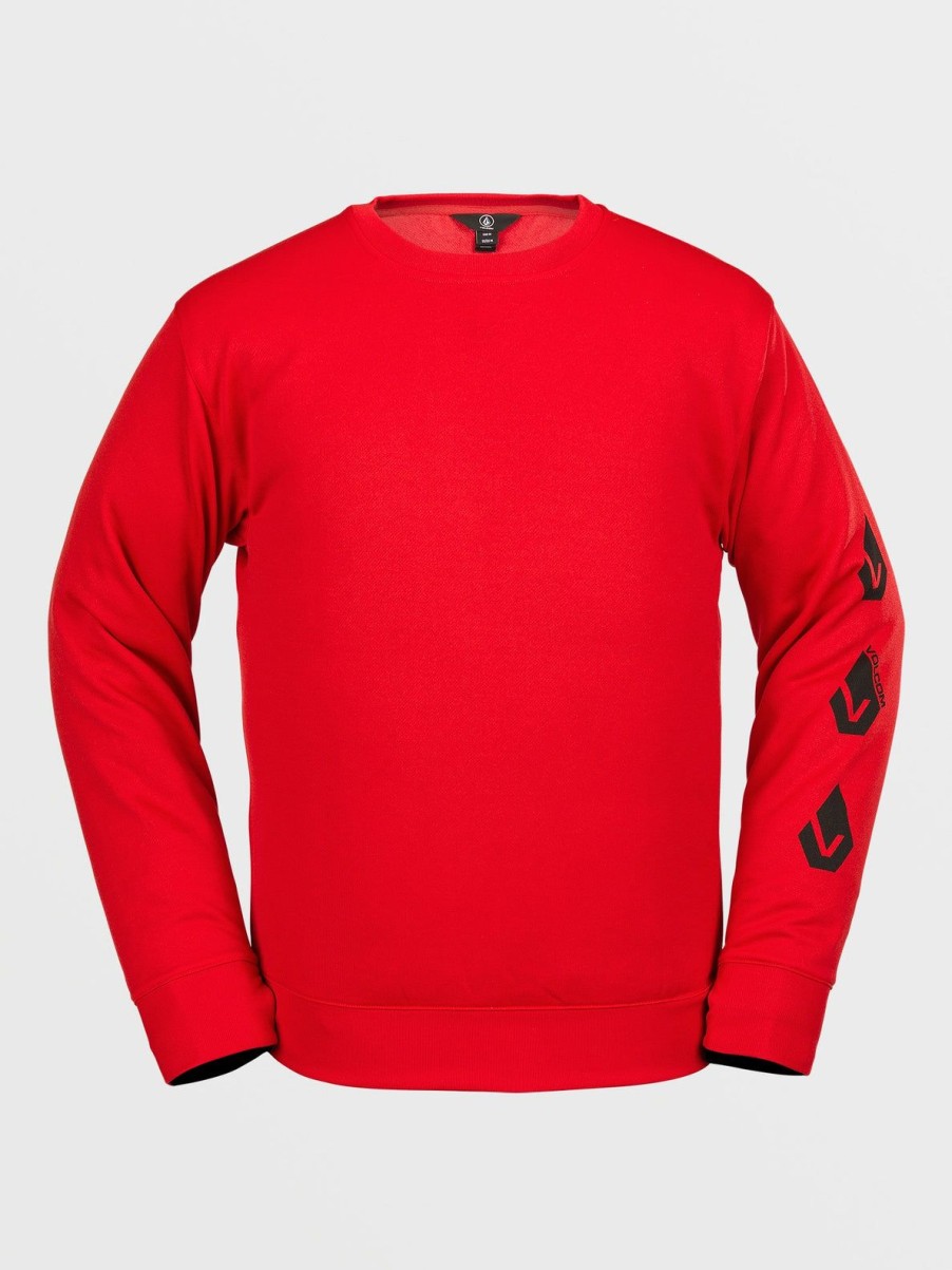 Men Volcom Layering | Mens Core Hydro Crew Pullover Red