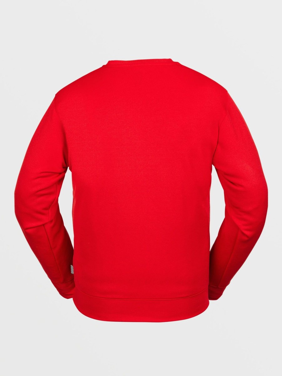 Men Volcom Layering | Mens Core Hydro Crew Pullover Red