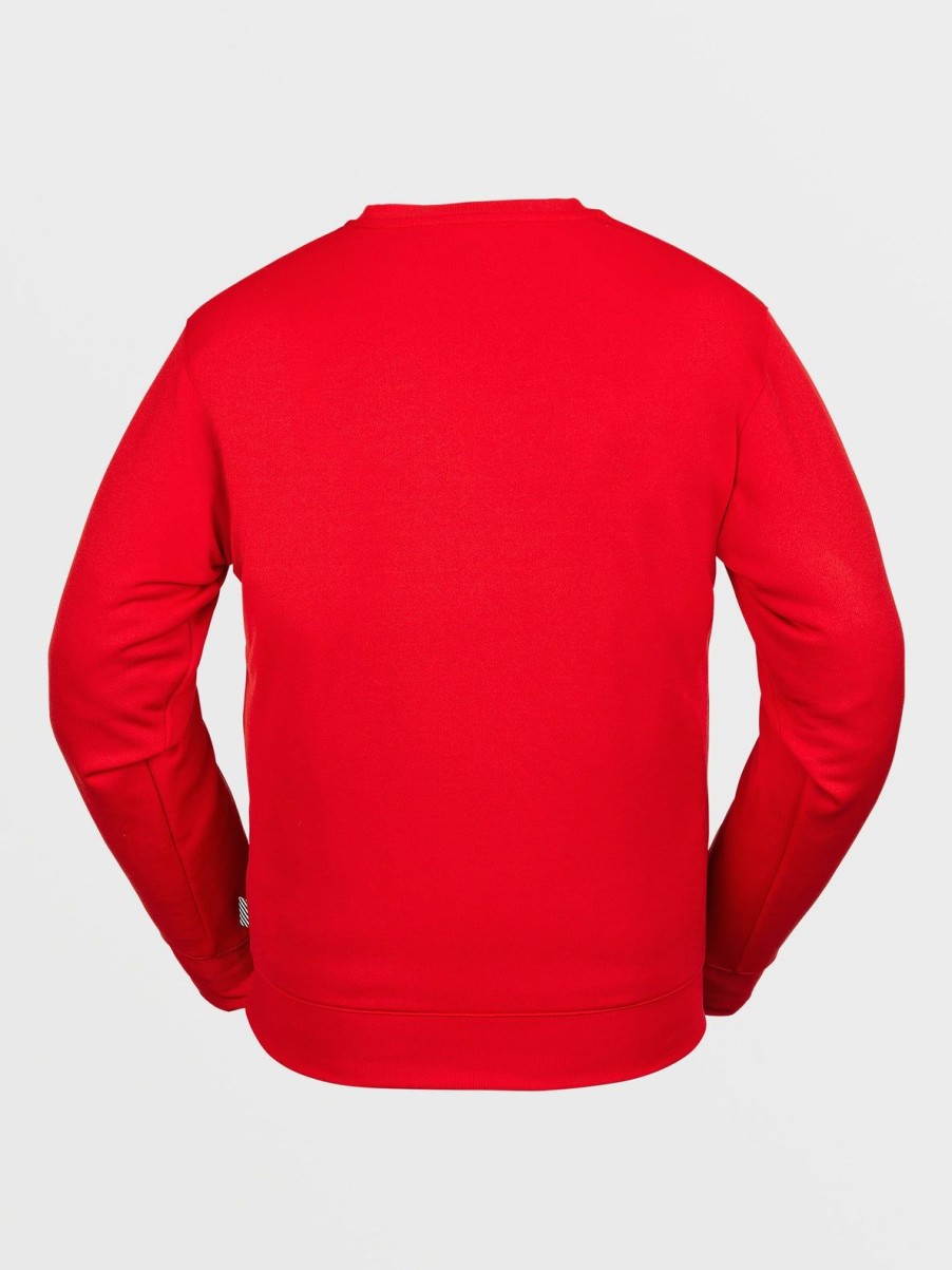 Men Volcom Hoodies & Sweatshirts | Mens Core Hydro Crew Pullover Red