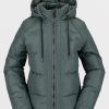 Women Volcom Jackets | Womens Ithan Puff Jacket Eucalyptus