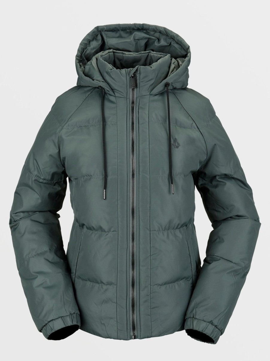 Women Volcom Jackets | Womens Ithan Puff Jacket Eucalyptus