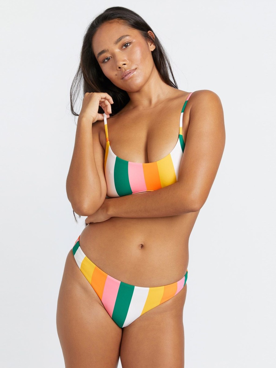 Women Volcom Bikinis | Along Those Lines Full Bikini Bottom Multi