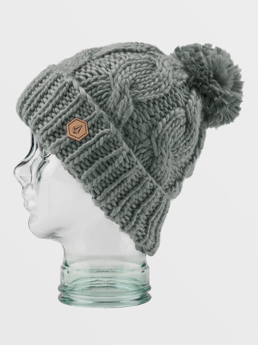 Women Volcom Hats & Beanies | Womens Hand Knit Beanie Storm Grey