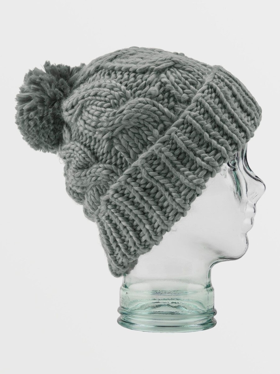 Women Volcom Hats & Beanies | Womens Hand Knit Beanie Storm Grey