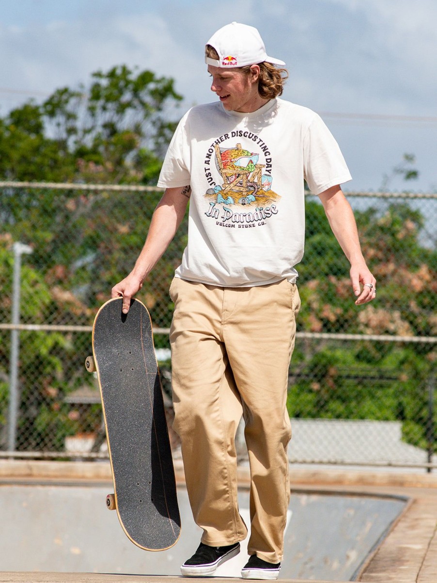 Men Volcom Tops & Tees | Skate Vitals Collin Provost Short Sleeve Tee Off White