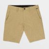 Men Volcom Hiking | Frickin Cross Shred Static Shorts Dark Khaki