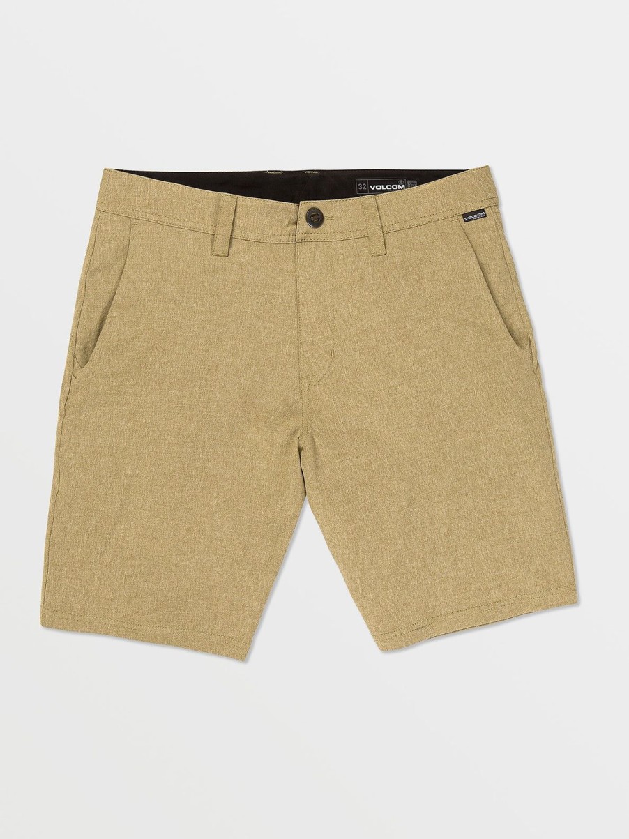 Men Volcom Hiking | Frickin Cross Shred Static Shorts Dark Khaki