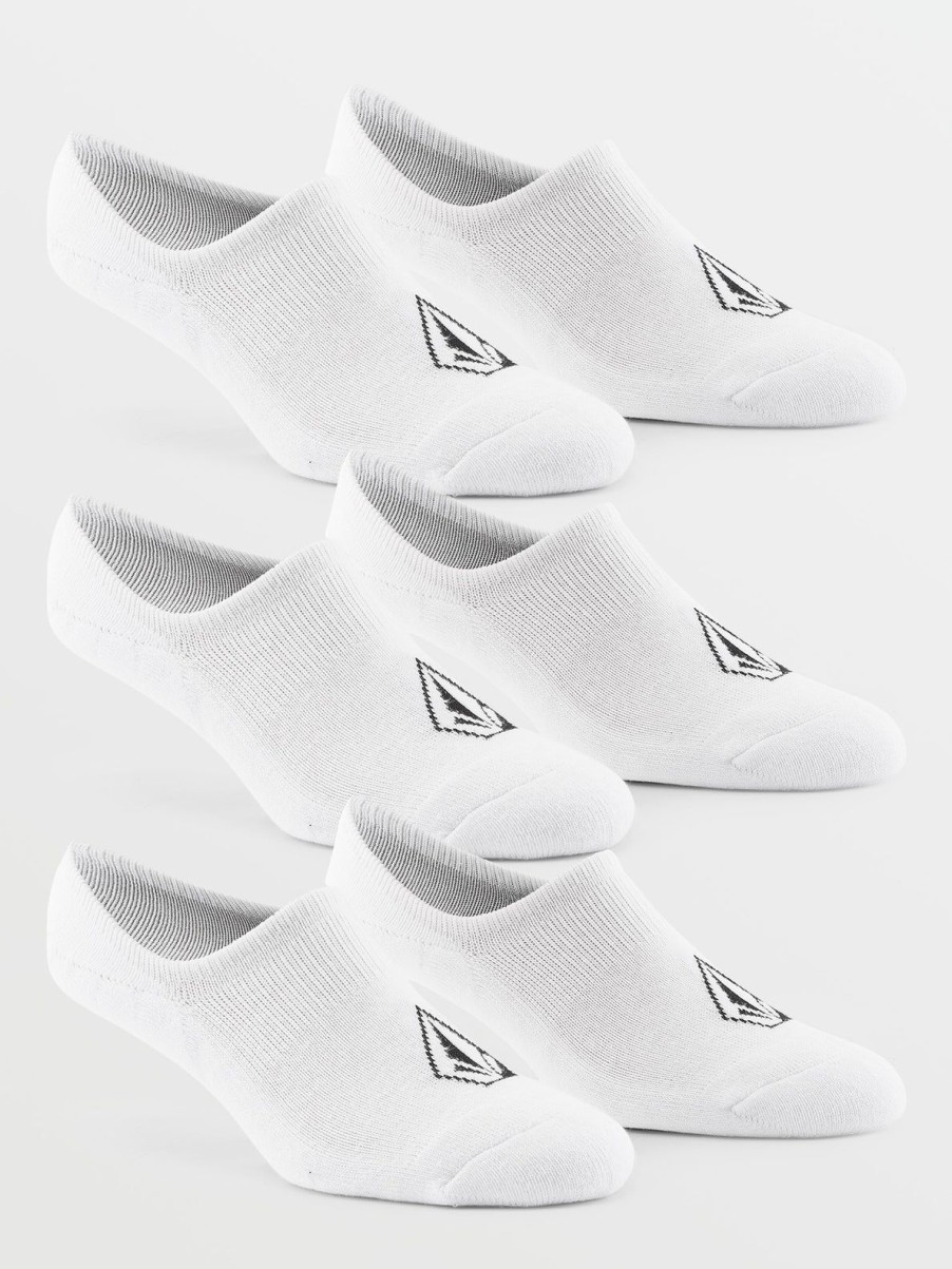 Men Volcom Socks | Stones No Show 3 Pack Socks White