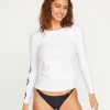 Women Volcom Rashguards | Simply Core Long Sleeve Upf 50 Rashguard White