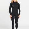 Women Volcom Wetsuits | Womens Modulator 3/2Mm Long Sleeve Chest Zip Fullsuit Black