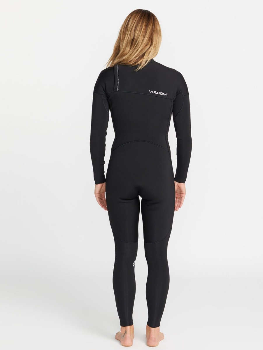 Women Volcom Wetsuits | Womens Modulator 3/2Mm Long Sleeve Chest Zip Fullsuit Black