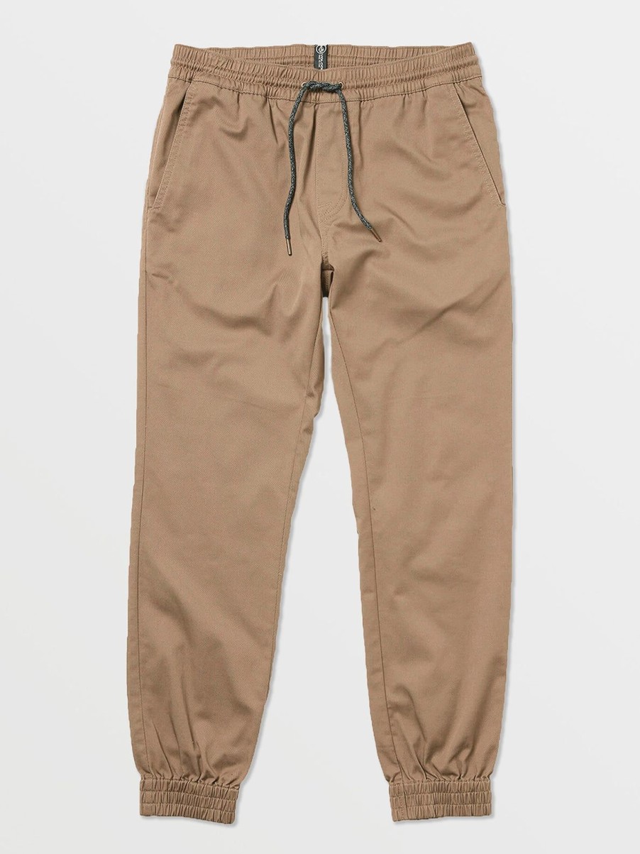 Men Volcom Pants | Frickin Slim Joggers Khaki