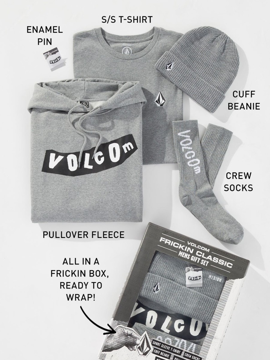 Men Volcom T-Shirts & Tanks | Mens 2023 Frickin Classics Gift Set Heather Grey