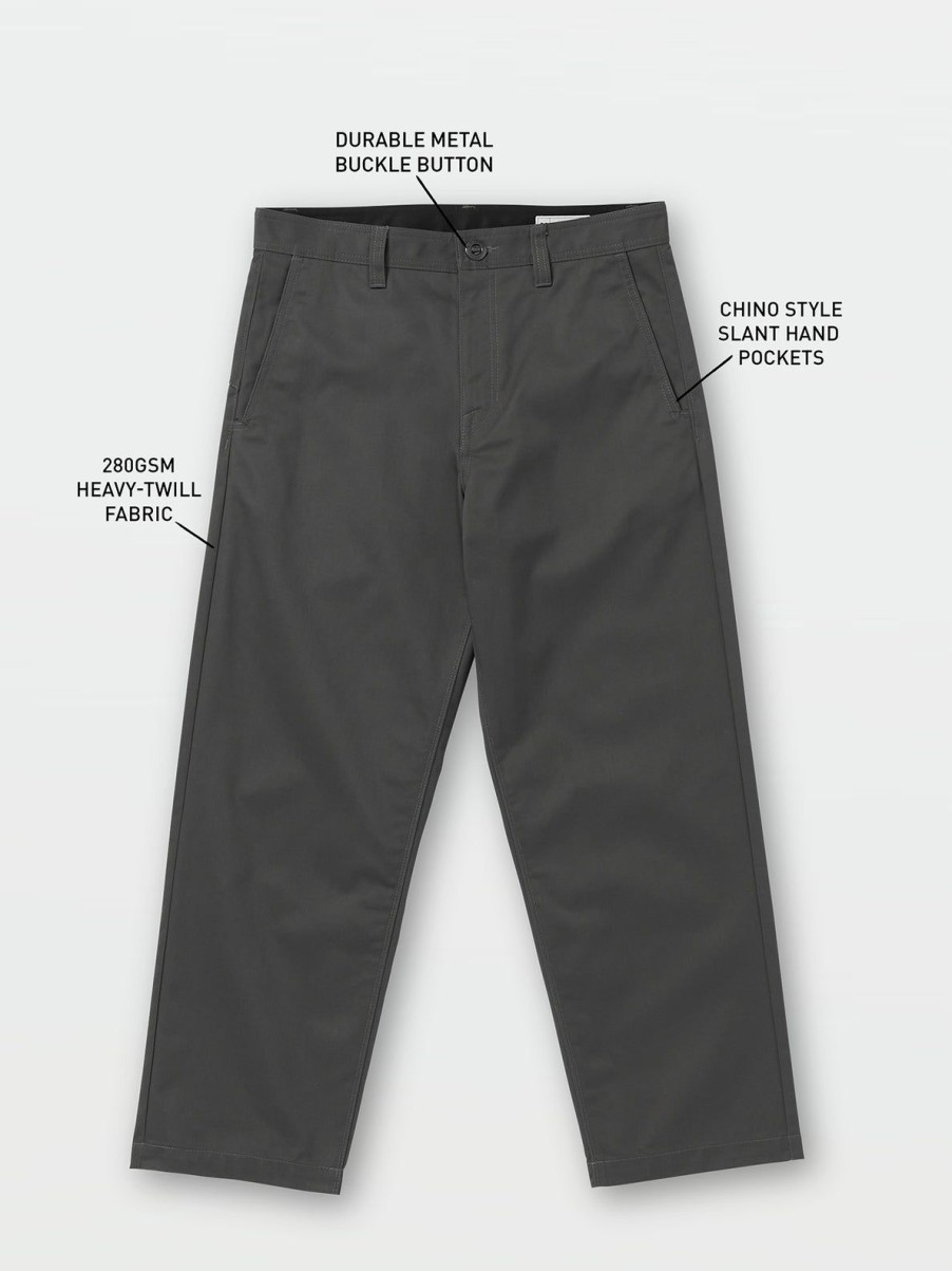 Men Volcom Skate Vitals | Frickin Skate Chino Pants Asphalt Black