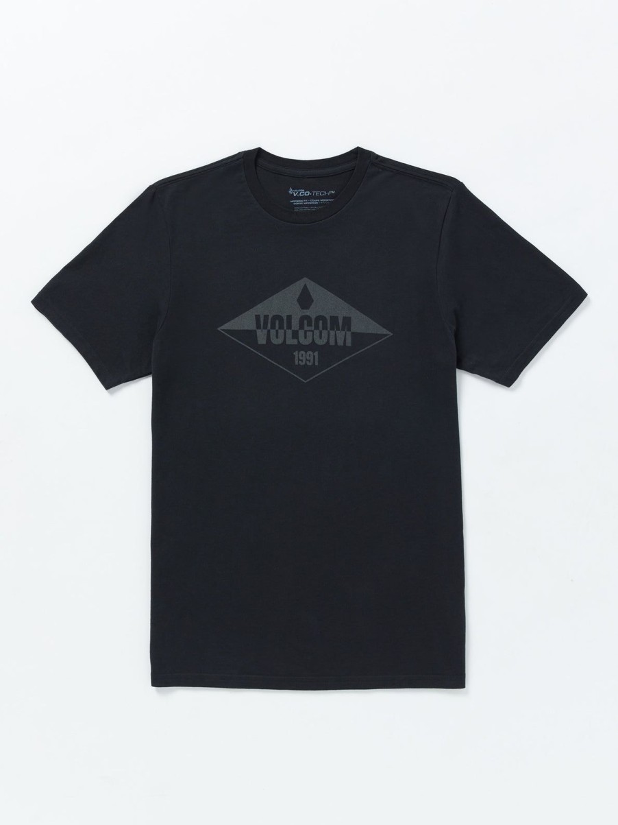 Men Volcom Mountain Biking | Stone Sane Tech Short Sleeve Tee Black