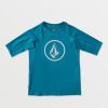 Kids Volcom Rashguards | Little Boys Lido Solid Short Sleeve Rashguard Barrier Reef