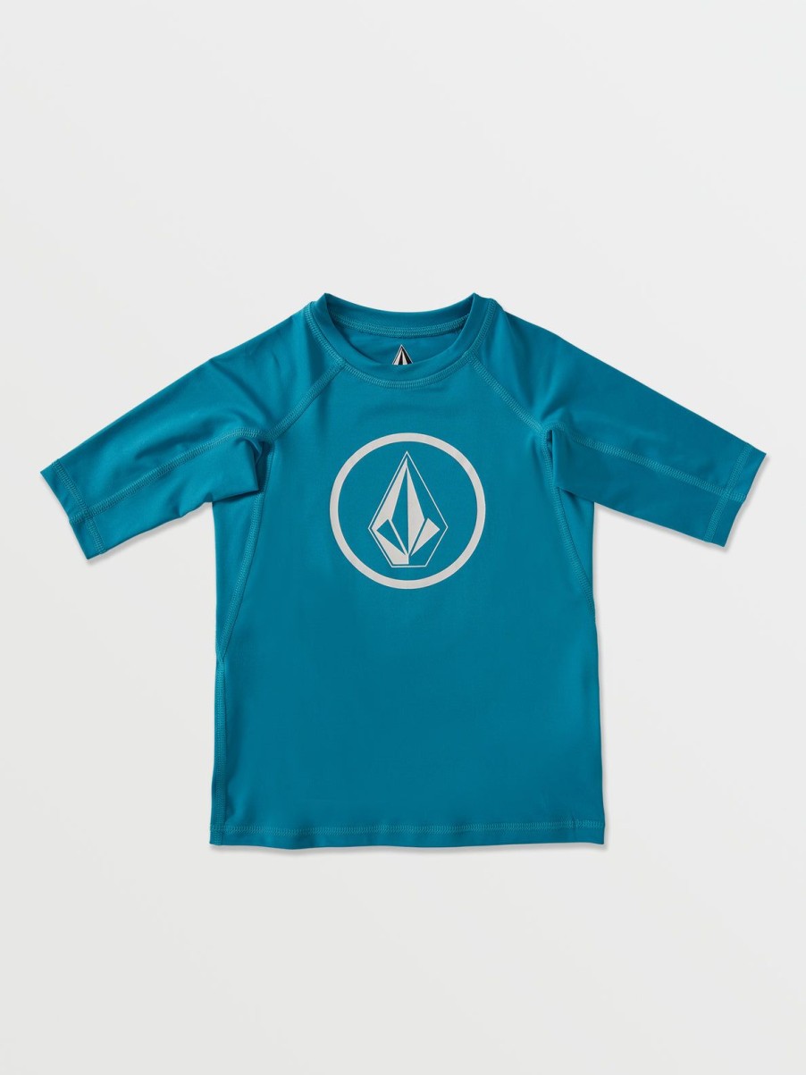 Kids Volcom Rashguards | Little Boys Lido Solid Short Sleeve Rashguard Barrier Reef