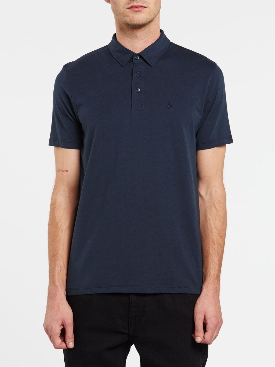 Men Volcom Shirts & Flannels | Wowzer Polo Short Sleeve Navy