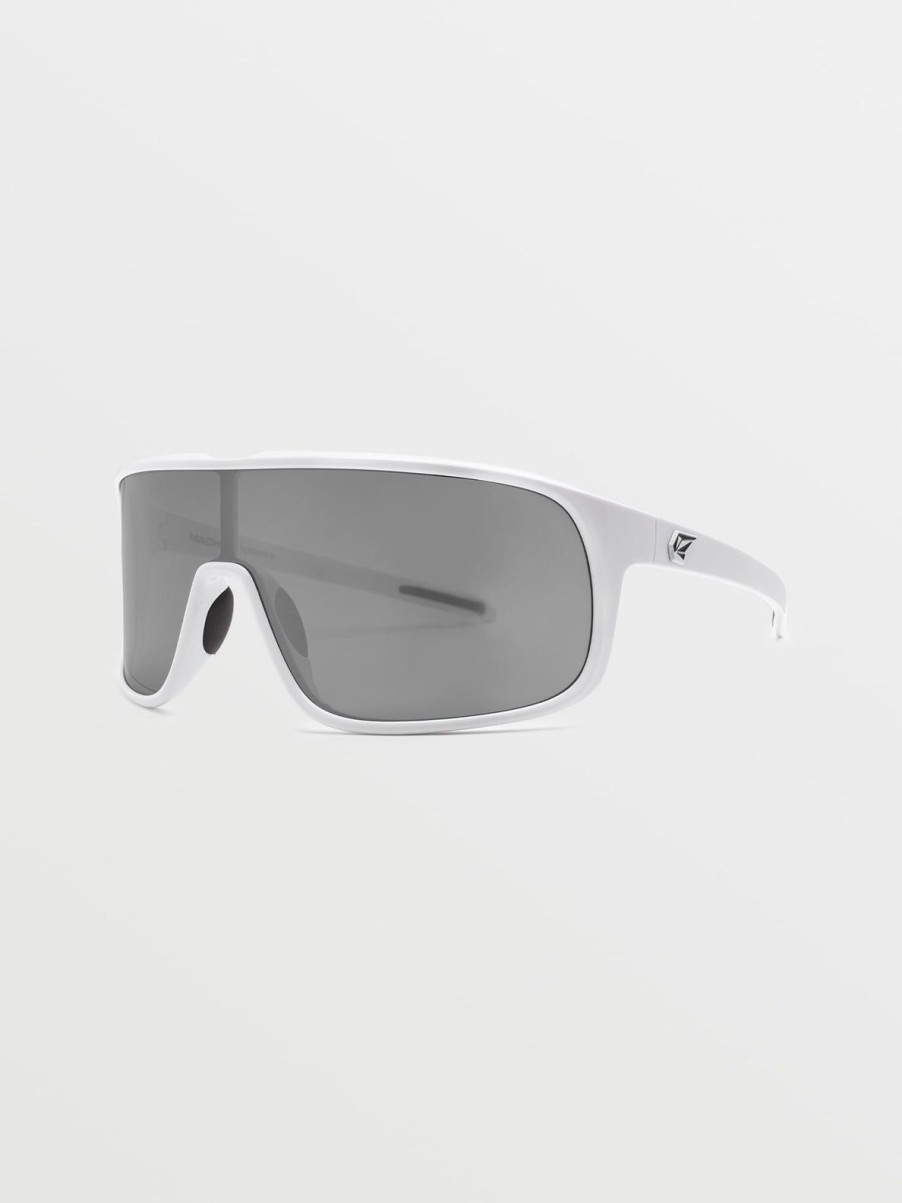 Men Volcom Sunglasses | Macho Sunglasses/Silver Mirror Gloss White