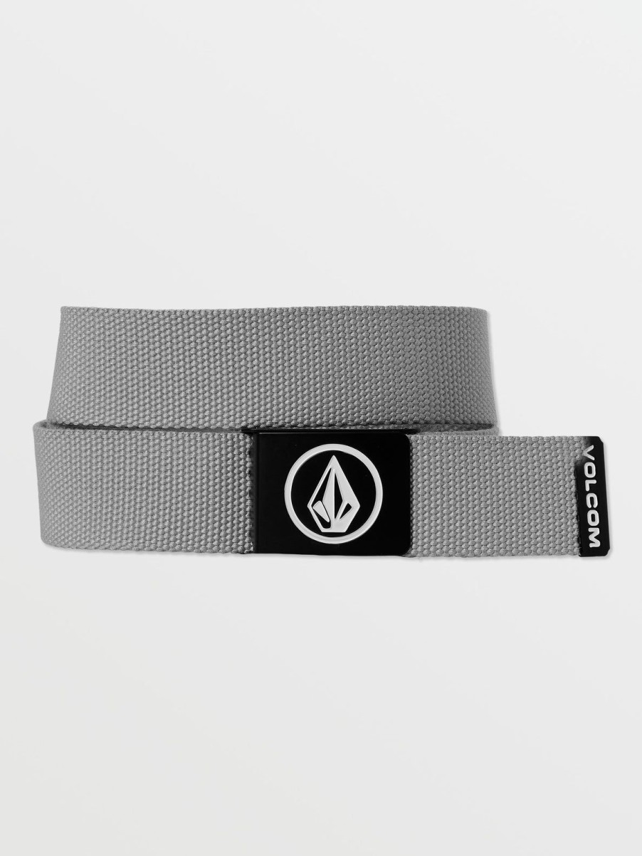 Men Volcom Golf | Circle Web Belt Heather Grey