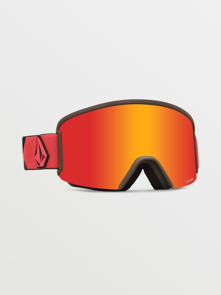 Men Volcom Goggles | Garden Goggle - Orange/Brown/Chrome+Bl Red