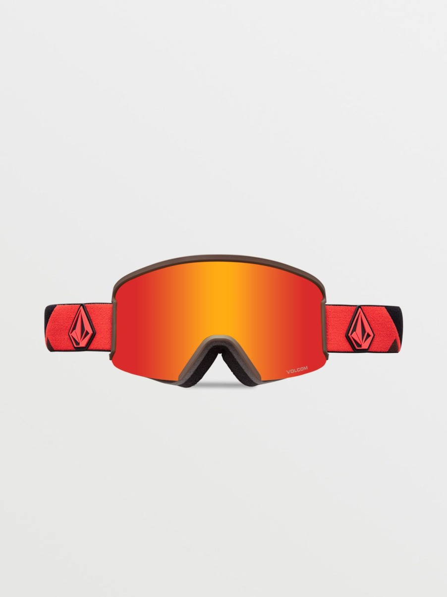 Men Volcom Goggles | Garden Goggle - Orange/Brown/Chrome+Bl Red