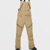 Women Volcom Pants | Womens Elm Stretch Gore Bib Overalls Dark Khaki