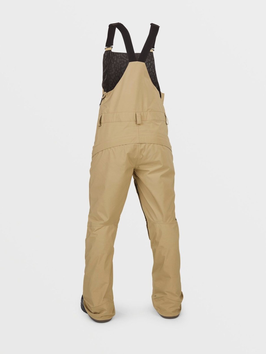 Women Volcom Pants | Womens Elm Stretch Gore Bib Overalls Dark Khaki