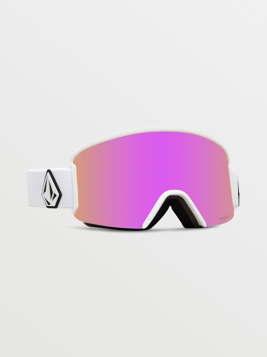 Men Volcom Accessories | Garden Goggle - Matte White/Chrome+Bl Pink