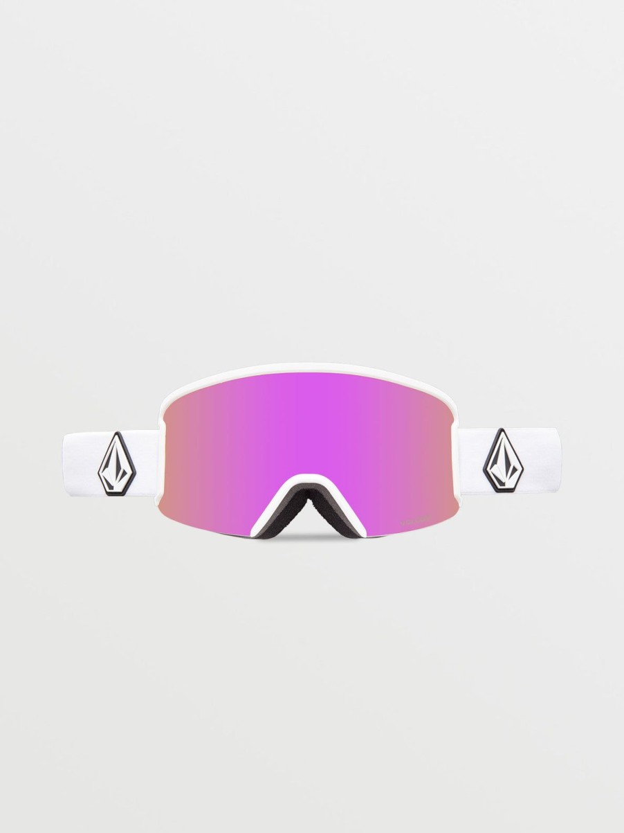 Men Volcom Accessories | Garden Goggle - Matte White/Chrome+Bl Pink