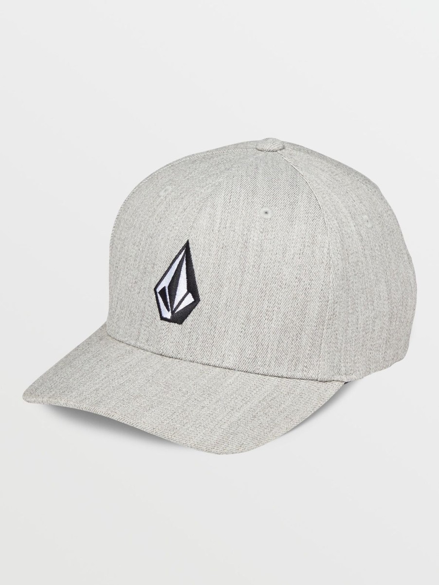 Men Volcom Hats & Beanies | Full Stone Heather Flexfit Hat Grey Vintage