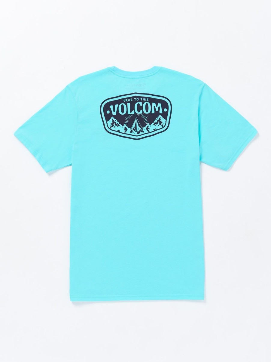 Men Volcom T-Shirts & Tanks | Mountainside Tech Short Sleeve Tee Neon Blue