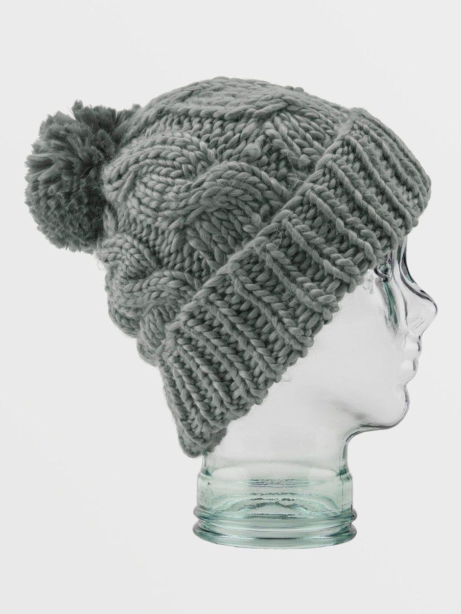 Women Volcom Beanies | Womens Hand Knit Beanie Storm Grey