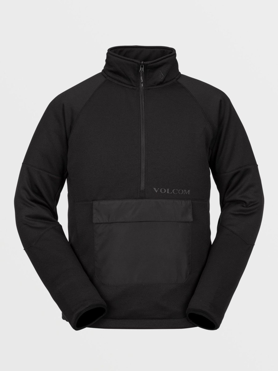 Men Volcom Layering | Mens Tech Fleece Pullover Black